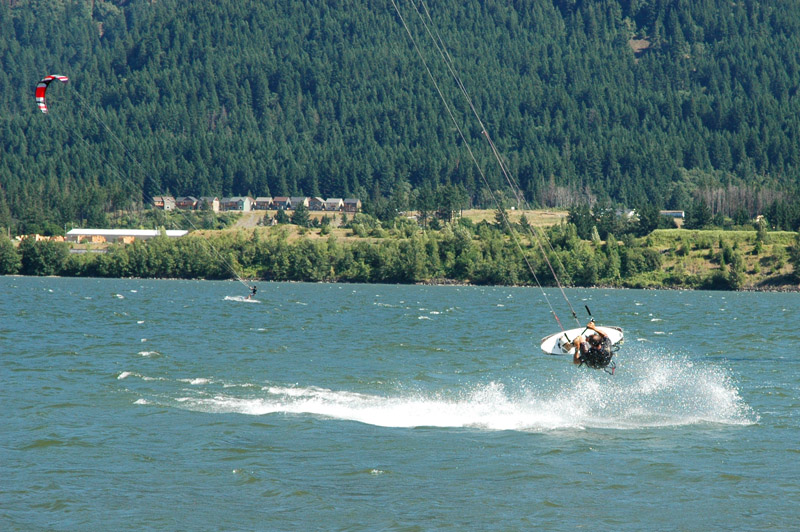 Tommy kickin' up a spray