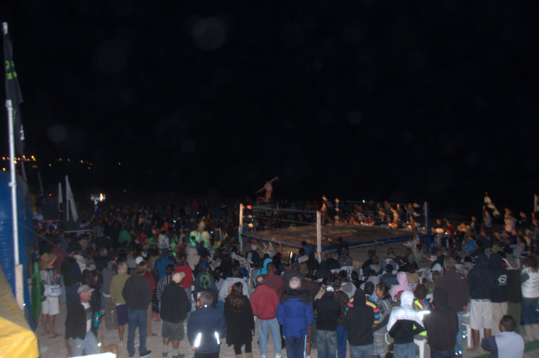 Wrasslin' on the beach Saturday night