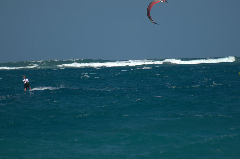 Heading down wind with another huge wave obscuring the horizon.