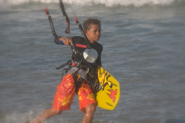 9 yr old Yanni runs the beach.