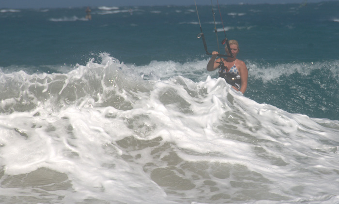 Shane coming through the shore break.