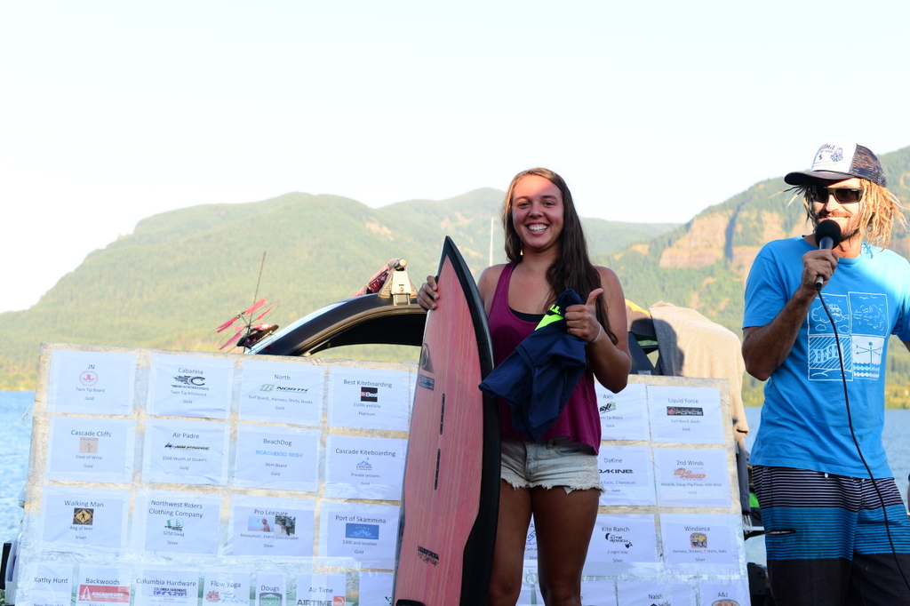 1st ladies Amateur Erin Mayer
<br />Liquid Force Surfboard