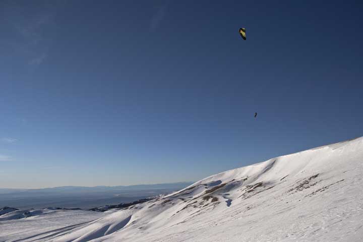 Pascal out front setting up for a big bank towards the ridge lift.