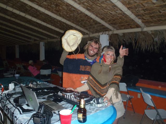 new years cowboys and indians with rachel as the DJ