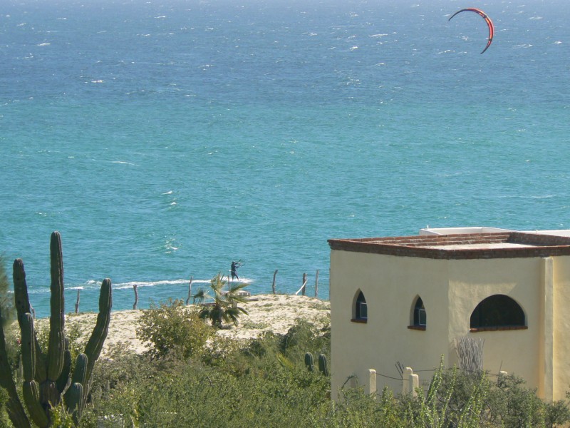 Gman on a downwinder, from our place.