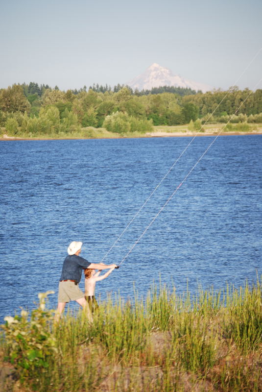 Dad teaching his boy the important things in life