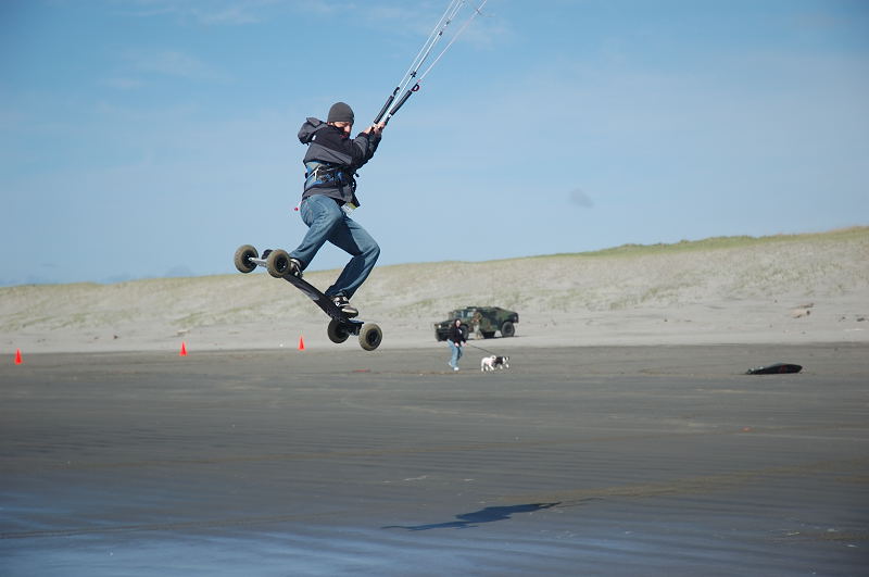 Gene jumping over the humvee!