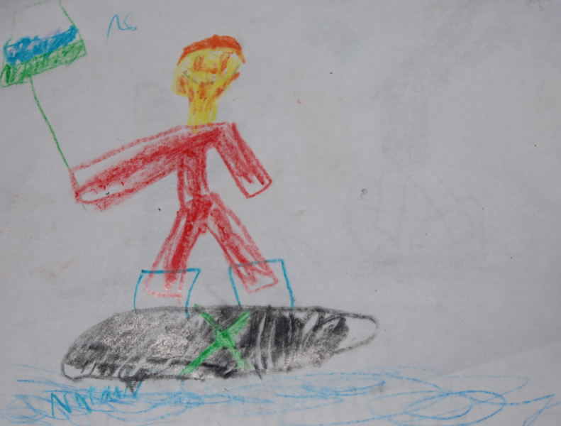 Day 2- No camera but my little cousin Nathan is quite the artist!