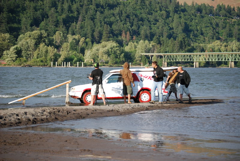 Liquid Force photo shoot. Guess you need a new windshiled on that thing?