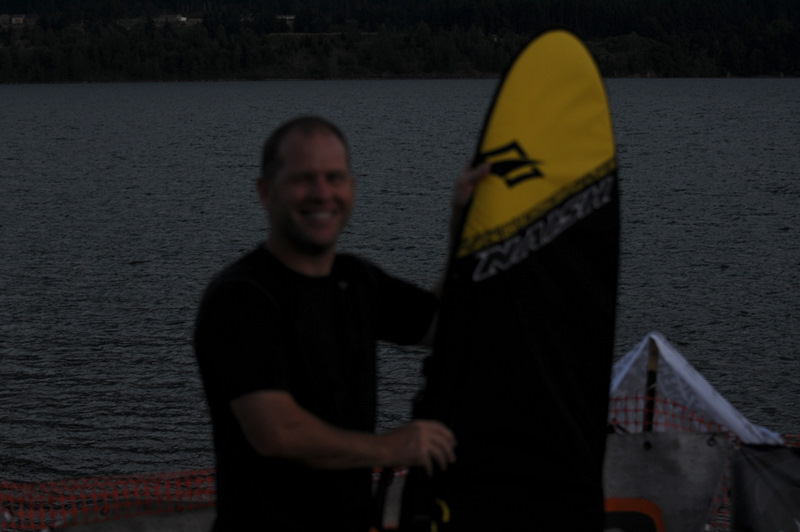 Roger with a Naish Surfboard bag!