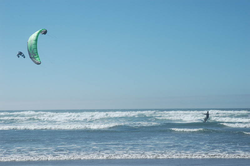 Katie dropping in on a small wave.