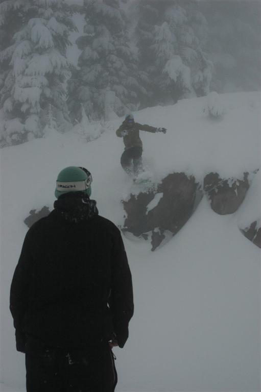 Gareth dropping a small boulder.