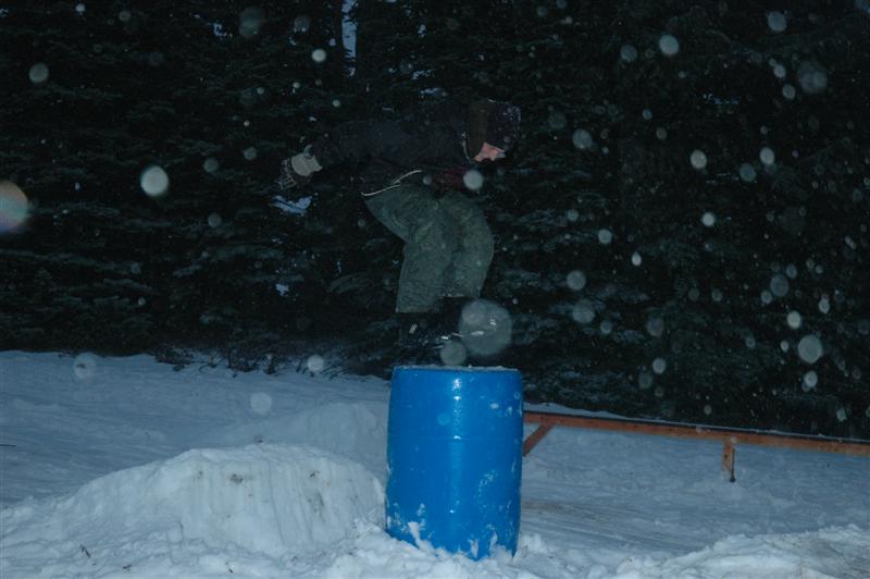 Matt trying to make the barrel stay put.