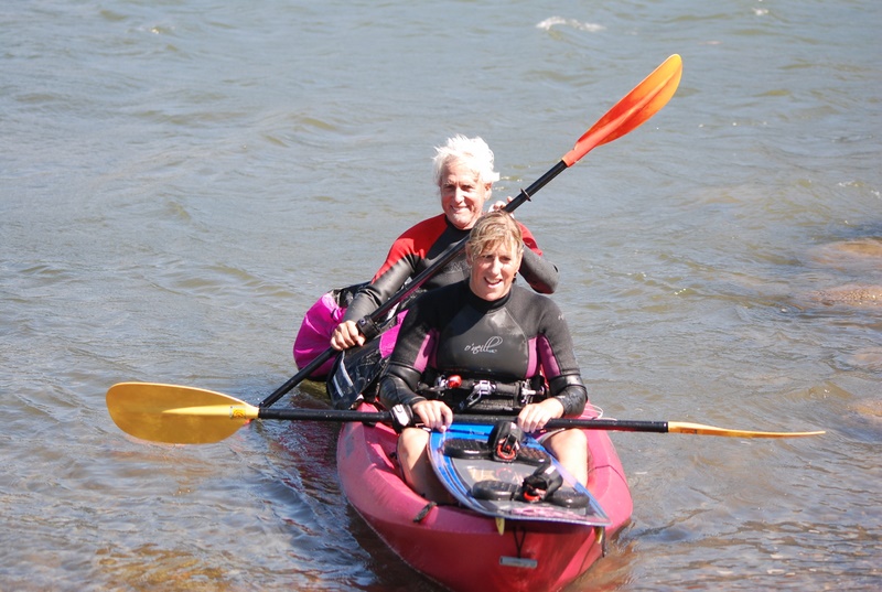 Our kayak coming back in from a recovery.