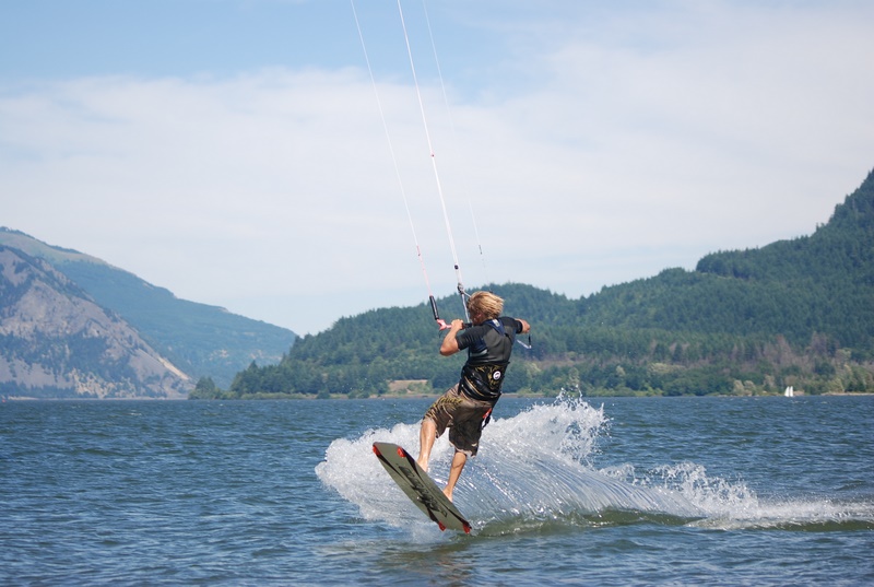 Mark takes off for a front roll transition.