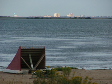 some beach on the mainland