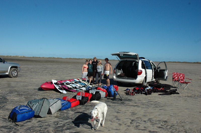 Rental car and gear at the flats at South Padre a few weeks ago. (borrowed the dog!)