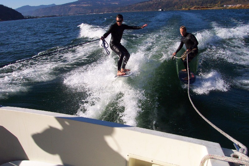 Hot Dog John! ... and Phil on the skimboard
