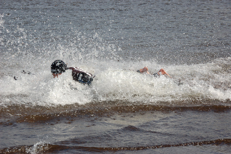 Crashing in a couple inches of water