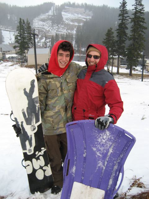 Sledding is legit.
<br />Atleast they dont have footstraps