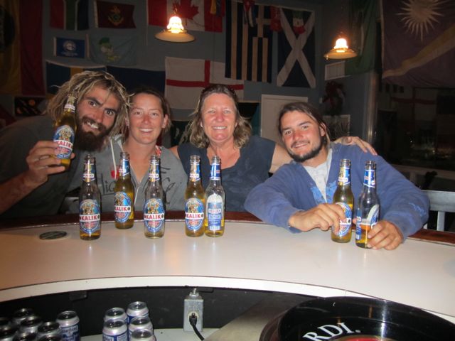 at the crew bar