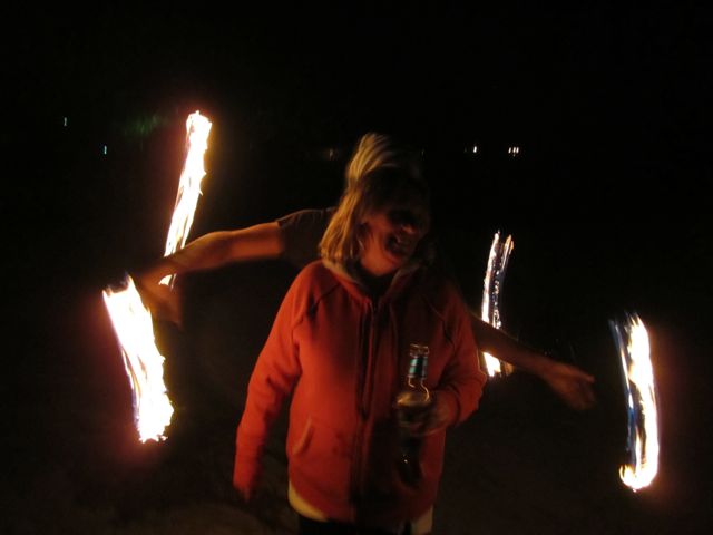 grom fire dancing around our host