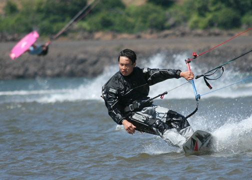 Mann and Tonya in the background