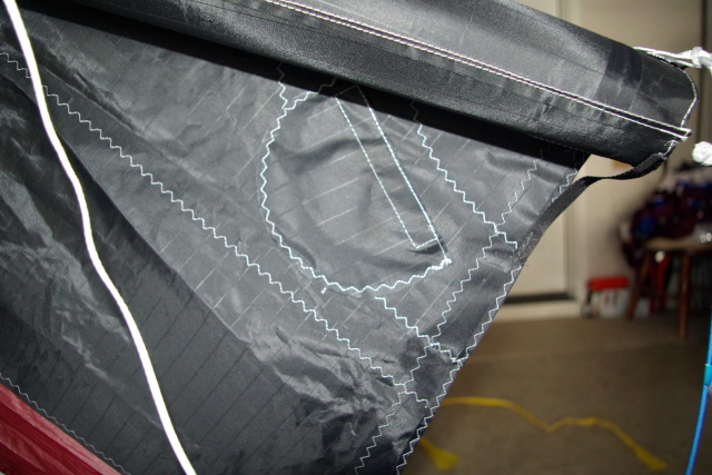 Here is a close up of the wingtip pocket.  The pocket is for your bridle and leader extensions when they are not in use.