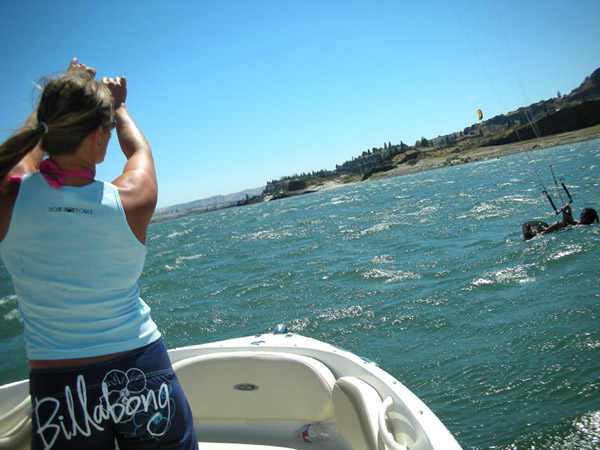 Tonia coaching Mira on a backroll.
