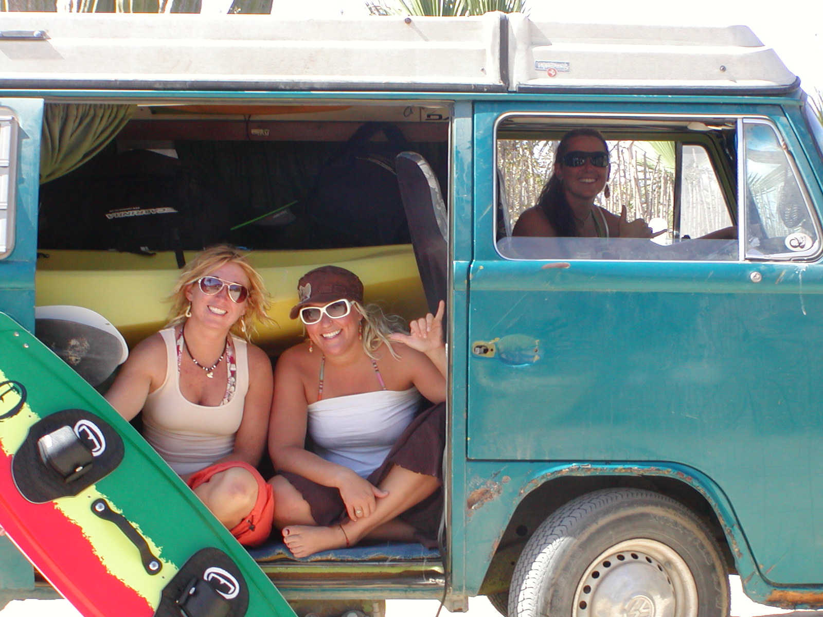 Me teaching kiteboarding lessons out of it in Baja