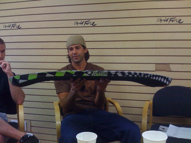 Mauricio is handed the first production LF Varial KiteSkate