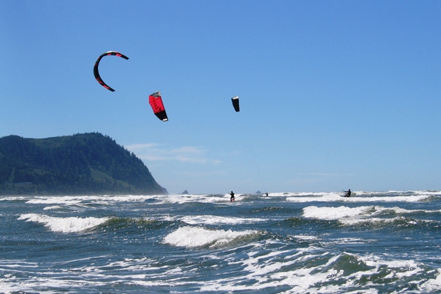 Rainbow of kites - I think we had 9 kites out mid-afternoon