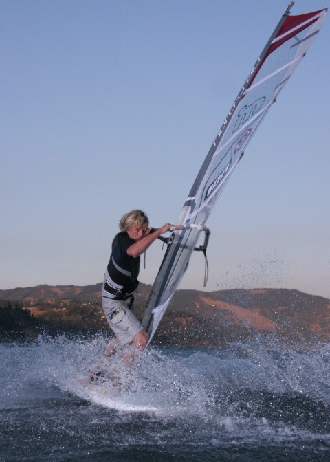 Rob Warwick sliding through the twilight.