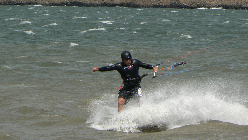 Tom throwing some spray.