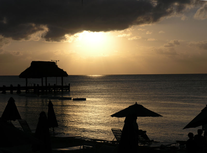 Sunset from one of the beach bars