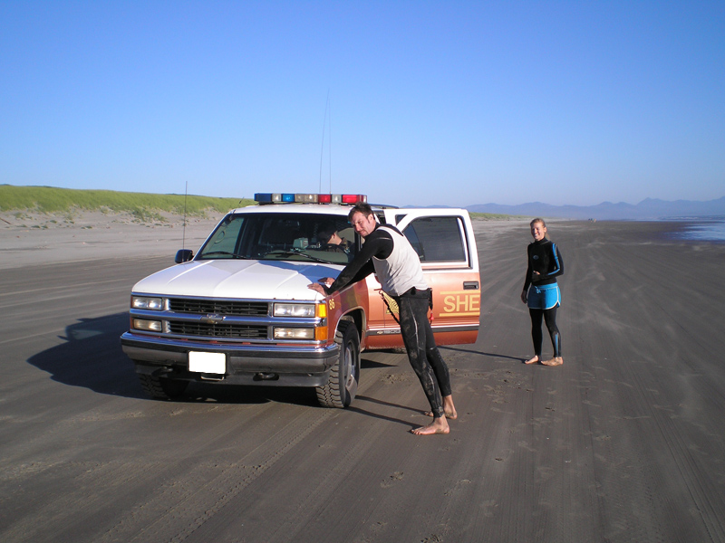 Busted! Hey give us a ride.....