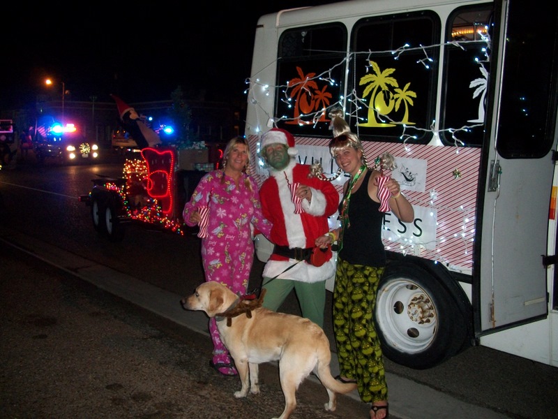 SPI christmas parade. The grinch and some who-ville girls.