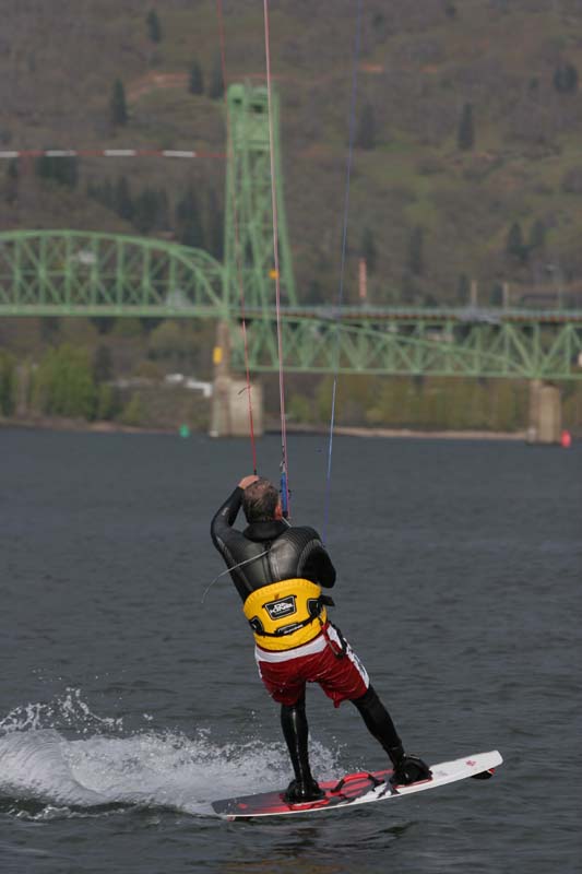 Nice Tom... Learning to jump, but at least keeping a wee bit of "fin" in the water for comfort!