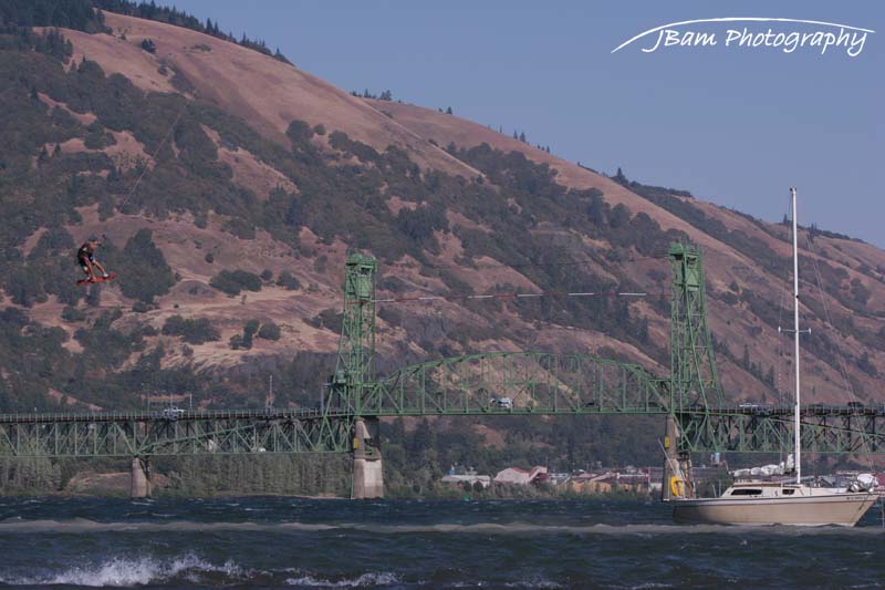 Wyman's sail boat gets used as a jump bouy.