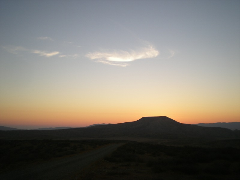 Sunset on the road out from San Carlos