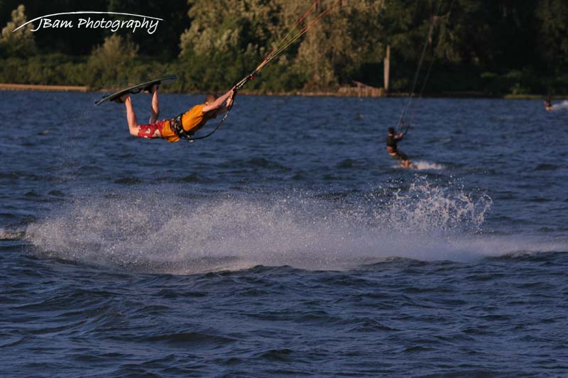 Nate (help on the last name please) out getting the best wind of the evening.