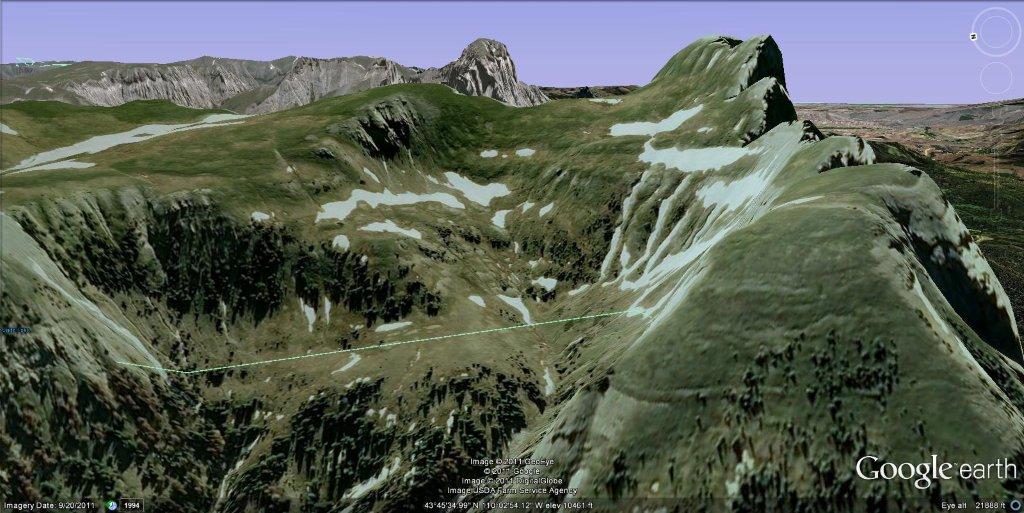 Google earth image of the bowl. Elevation exageration at 3...Sorry, forgot about that.