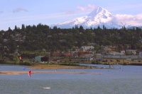 Sandbar with Mt. Hood - Photograph by Jon Malmberg